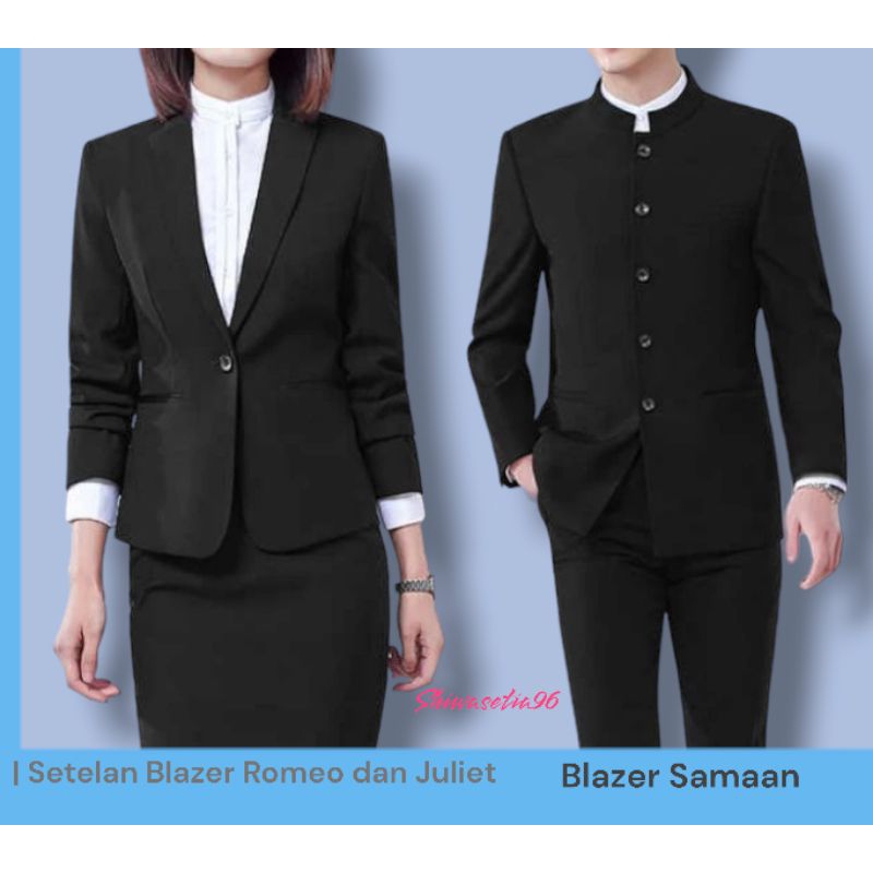Setelan Jas Blazer Pria wanita Formal / Set Blazer Mandarin Pria /Set Jas Wanita