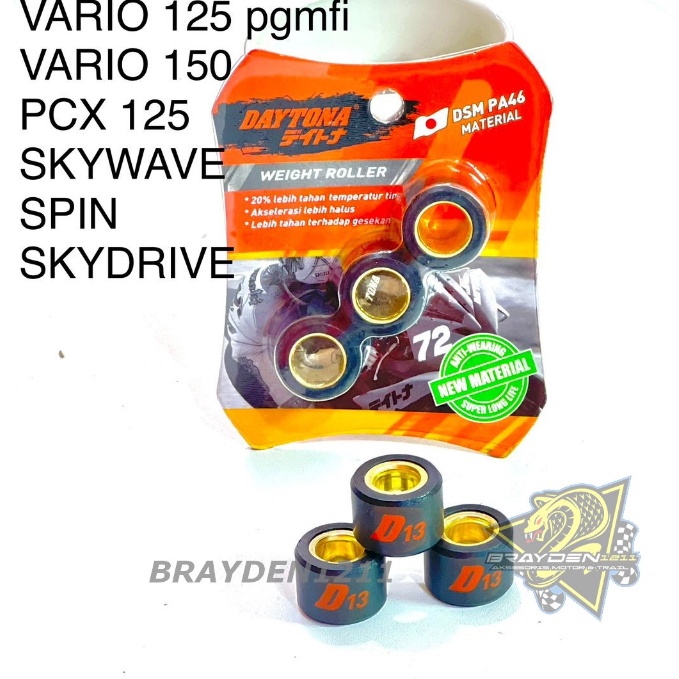 Kirim Langsung Weight Roller Daytona Vario 125 PGM FI Vario 15 PCX125 PCX15 Beat Deluxe Genio LVK