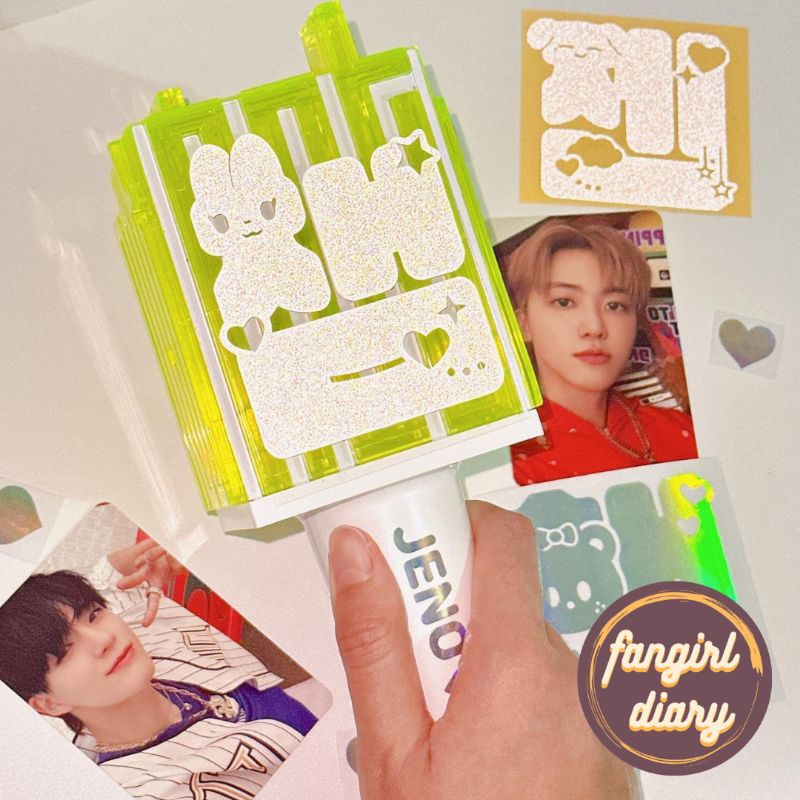 NCT HANGUL CHARACTER LIGHTSTICK DECO STICKER REFLECTIVE HOLOGRAM INITIAL NAME (STICKER NEOBONG NCT D