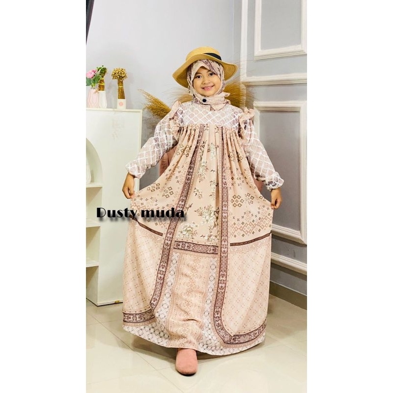 GAMIS SET HIJAB SEGI 4 VIRAL BY NN FASHION BISA COUPLE IBU DAN ANAK