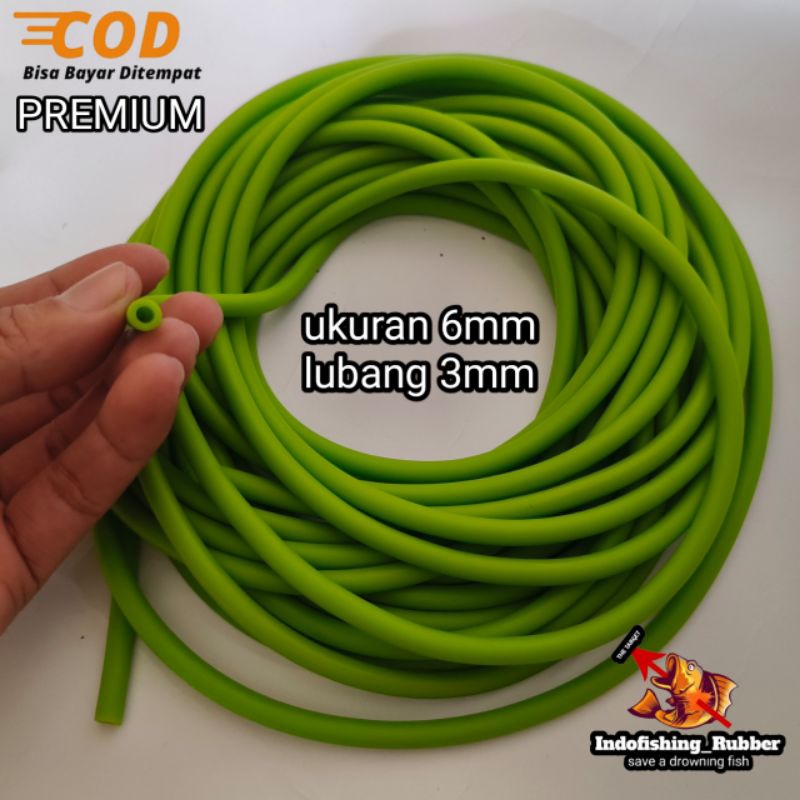 Karet Slingshot Ketapel Ikan 6mm PREMIUM lubang 3mm