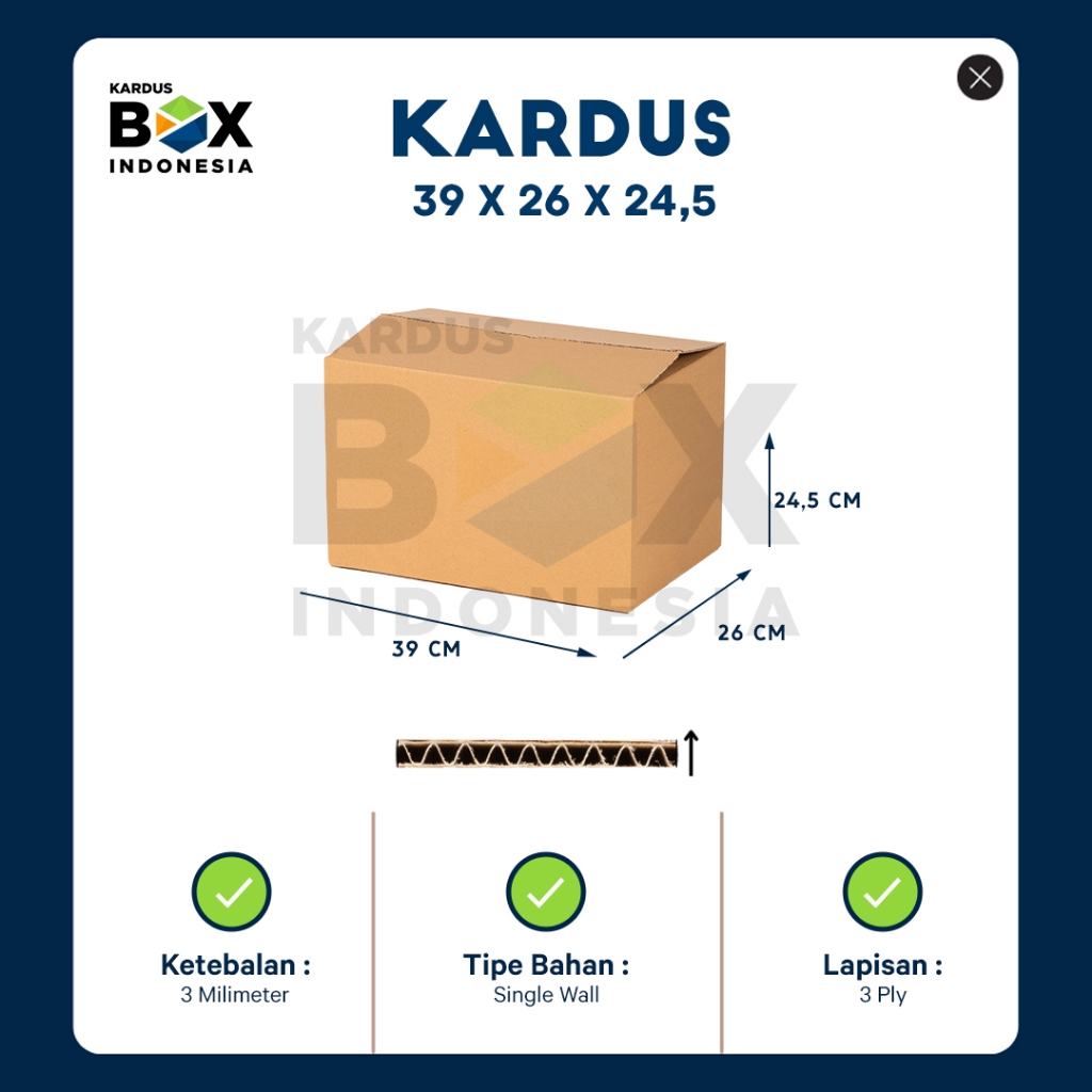 

Kardus Box Pindahan Karton Box 39cm x 26cm x 24,5cm Box Polos