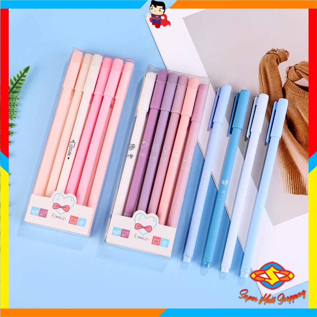 

SMS 1 Set 6Pcs Pena Gel 0.5mm Warna Pastel Pen Gel Aesthetic Pulpen Gel 6 IN 1 Warna Gradasi Pena Gel Set Morandi Color Bolpoint Tinta Gel Cair 6 Pcs Journaling Pen Alat Tulis Kantor Sekolah Lucu