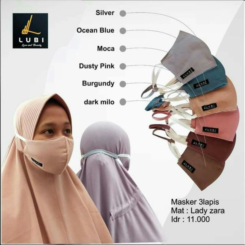 MASKER LUBI KONEKTOR LADY ZARA POLOS BAHAN LADY ZARA PREMIUM