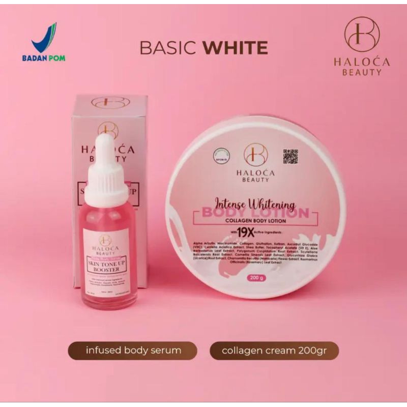 Haloca Beauty Paket Basic White Collagen Lotion 200gr - Serum Infus Pencerah