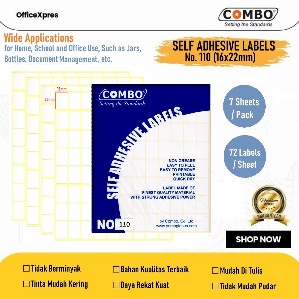 

Stiker Label No.110 16x18mm / Self Adhesive Labels No 110 / Label Sticker