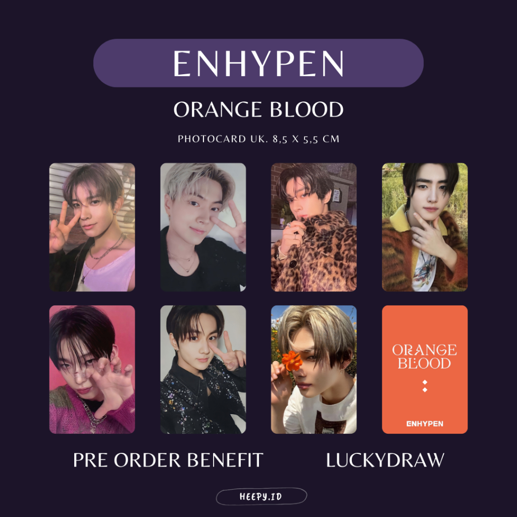 REPLIKA PHOTOCARD ENHYPEN ORANGE BLOOD WEVERSE JAPAN POB GS25 BROADCAST VERSION