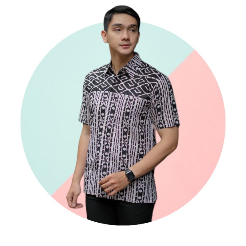 Hem Batik Pria Lengan Pendek Hem Batik Pria Modern Motif Hem Batik Songket - iToku Batik Pekalongan