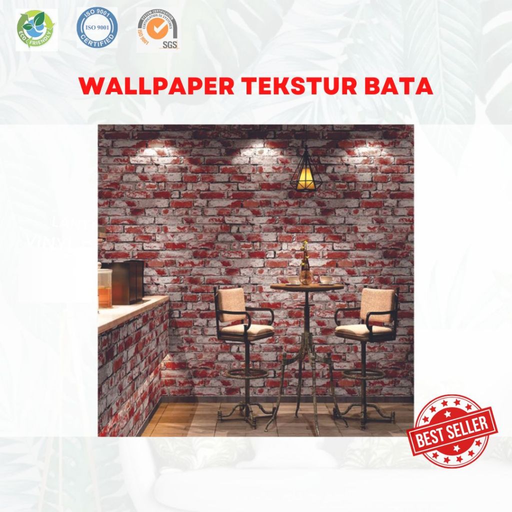 WALLPAPER 3D DINDING TEXTURE BATU BATA