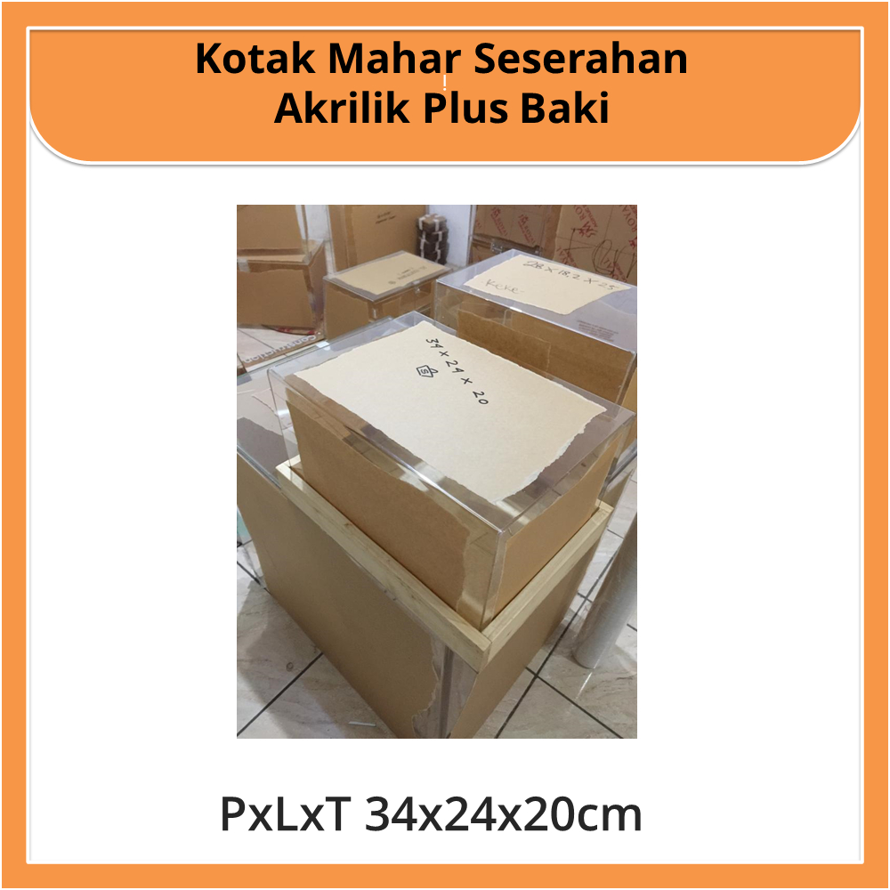 Kotak Mahar Seserahan Akrilik Plus Baki