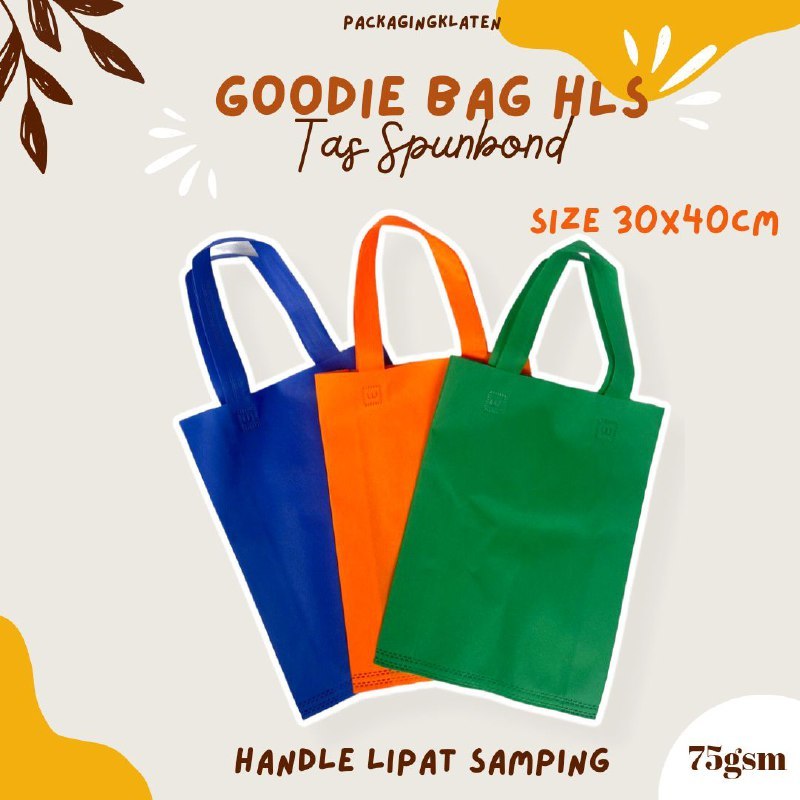 

Goodie Bag HLS 30x40 Polos Tas Spunbond Handle Lipat Samping Murah Ekonomis
