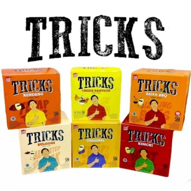 

Tricks Baked Crisp Potato Snack 1 pak (4x15 gram) Cemilan Viral Camilan Kekinian