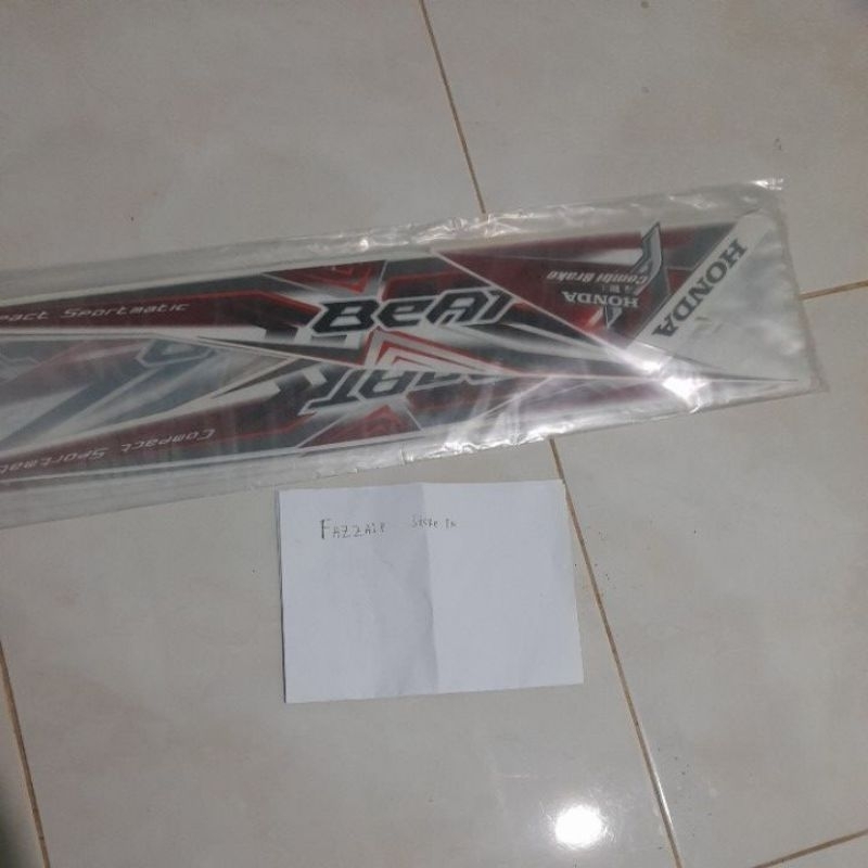 Striping Beat Fi 2015 Putih Merah