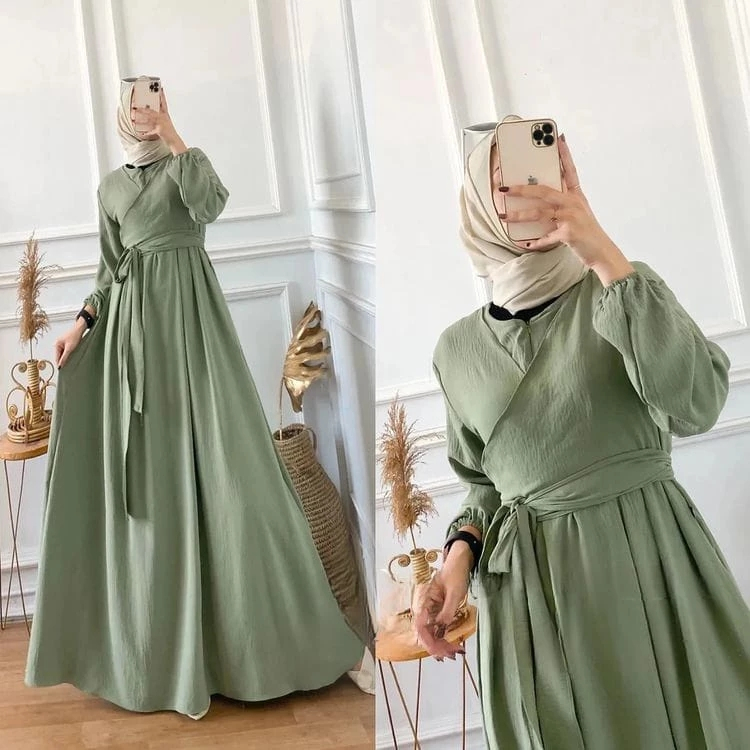 DRESS MUSLIM REMAJA DEWASA CRINKLE AIRFLOW PREMIUM BUSUI JUMBO S M L XL XXL /ALIVA DRESS CRINGKEL/BA