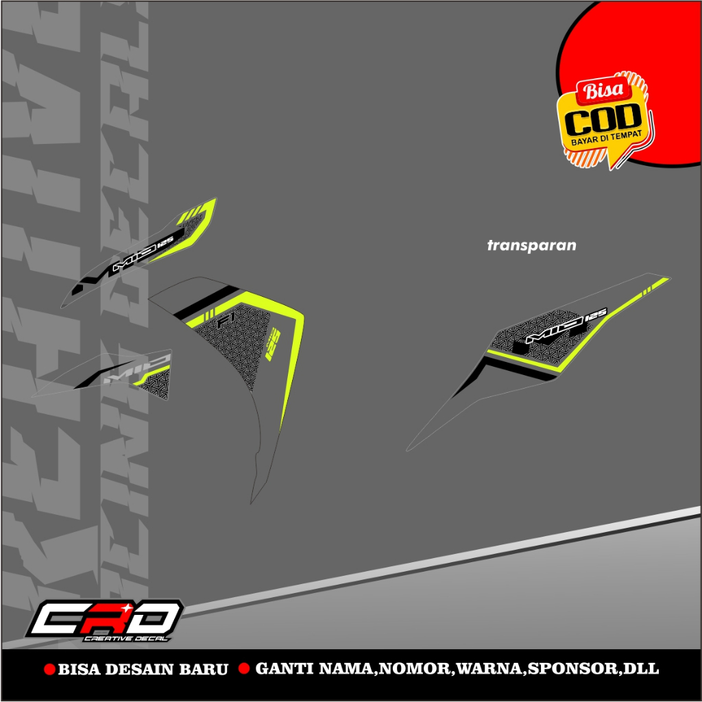 Stiker Transparan UV Mio M3 125 - Stiker Striping Variasi Mio M3 / Mio Z Transparan Desain
