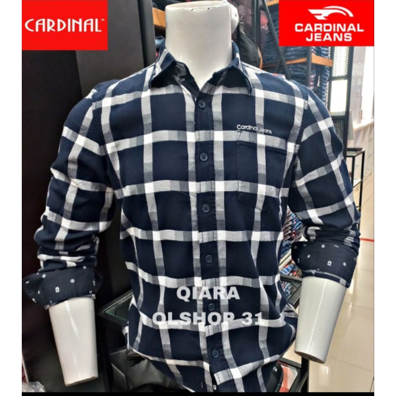 KEMEJA CARDINAL JEANS SLIMFIT NAVY KOTAK