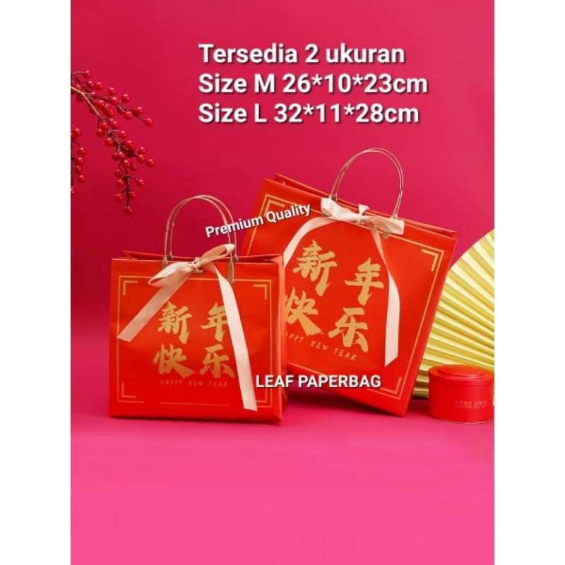 

paper bag imlek cny chinese new year sincia / tas imlek premium / kotak kue packaging imlek / goodie bag imlek box hampers hantaran hamper