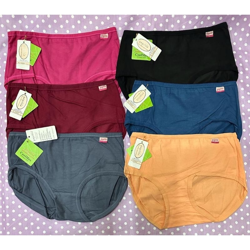 [6pcs] CD Celana dalam wanita jahitan belakang merek YAGELILA 6927 COOLMAX harga termurah