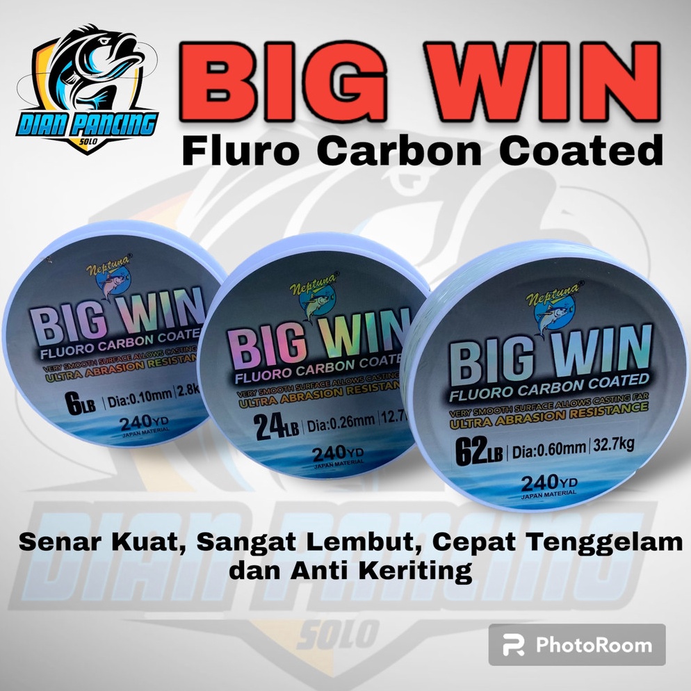 Miliki Juga Senar NEPTUNA BIG WIN 24YD 22M  Fluoro Carbon Coated 9