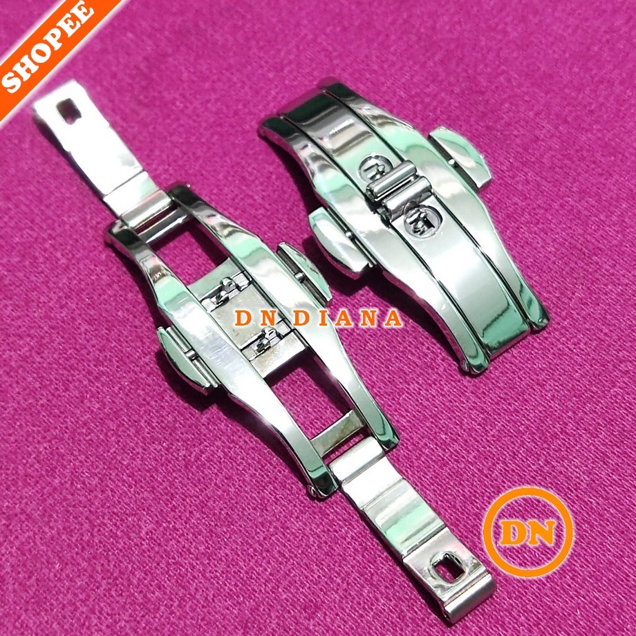 TERLARIS BUCKLE BUTTERFLY KUPU JAM TANGAN PUSH BUTTON JAM KERAMIK GC AC