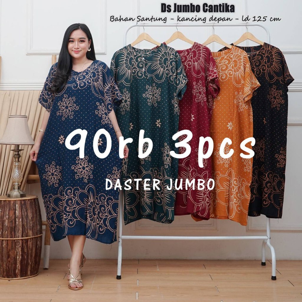 90rb 3pcs Daster jumbo busui/ daster jumbo ibu muda kekinian/ homedress terbaru/ baju hamil/ daster 