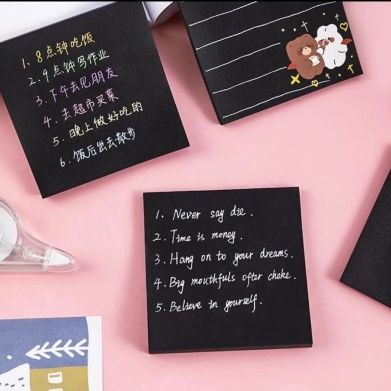 

Sticky notes Black paper - memo tempel - catatan penting