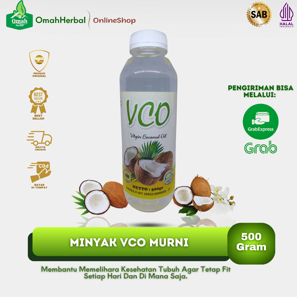 

Minyak Kelapa Ekstra Virgin Coconut Oil VCO 500 Gram-Minyak Kelapa Murni 100%