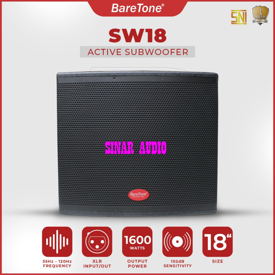 Subwoofer Speaker Aktif BareTone SW18  SW 18 Type 18 Inch