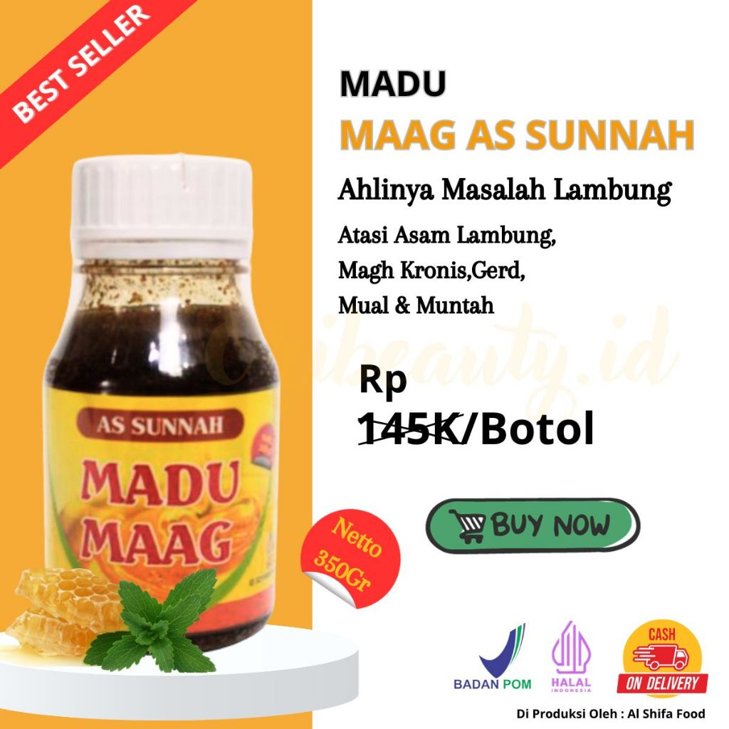 

Madu MAAG AS SUNNAH Asli Original 100% Mengatasi Sakit Maag, Asam Lambung, Perut Mual Paling Ampuh