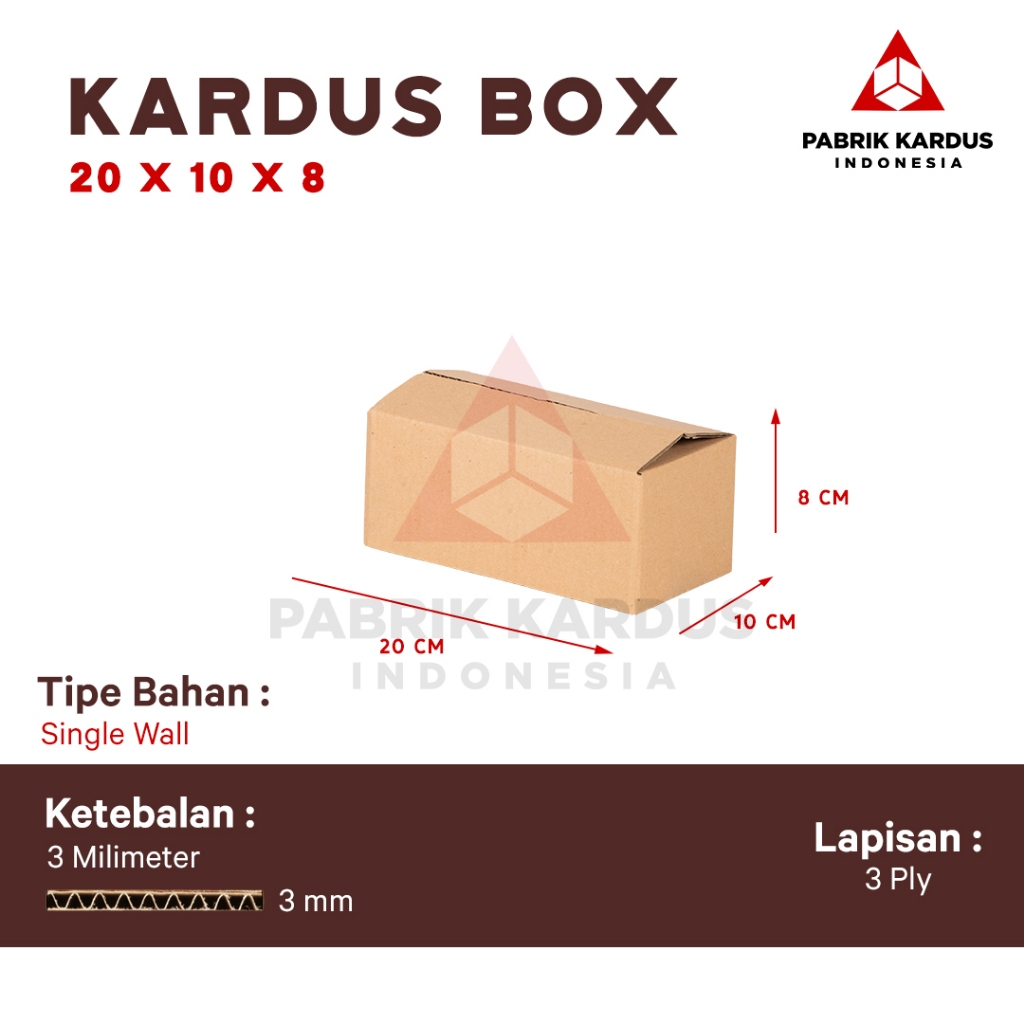 

Pabrik Kardus Box Packing Pindahan Karton Box 20cm x 10cm x 8cm Box Polos