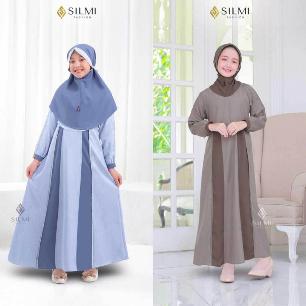 GAMIS DRESS BUSANA MUSIM ANAK BIRU COKSU - SARIMBIT SILMI 2024 SABRINA FAMILY GAMIS ANAK TERBARU CHO