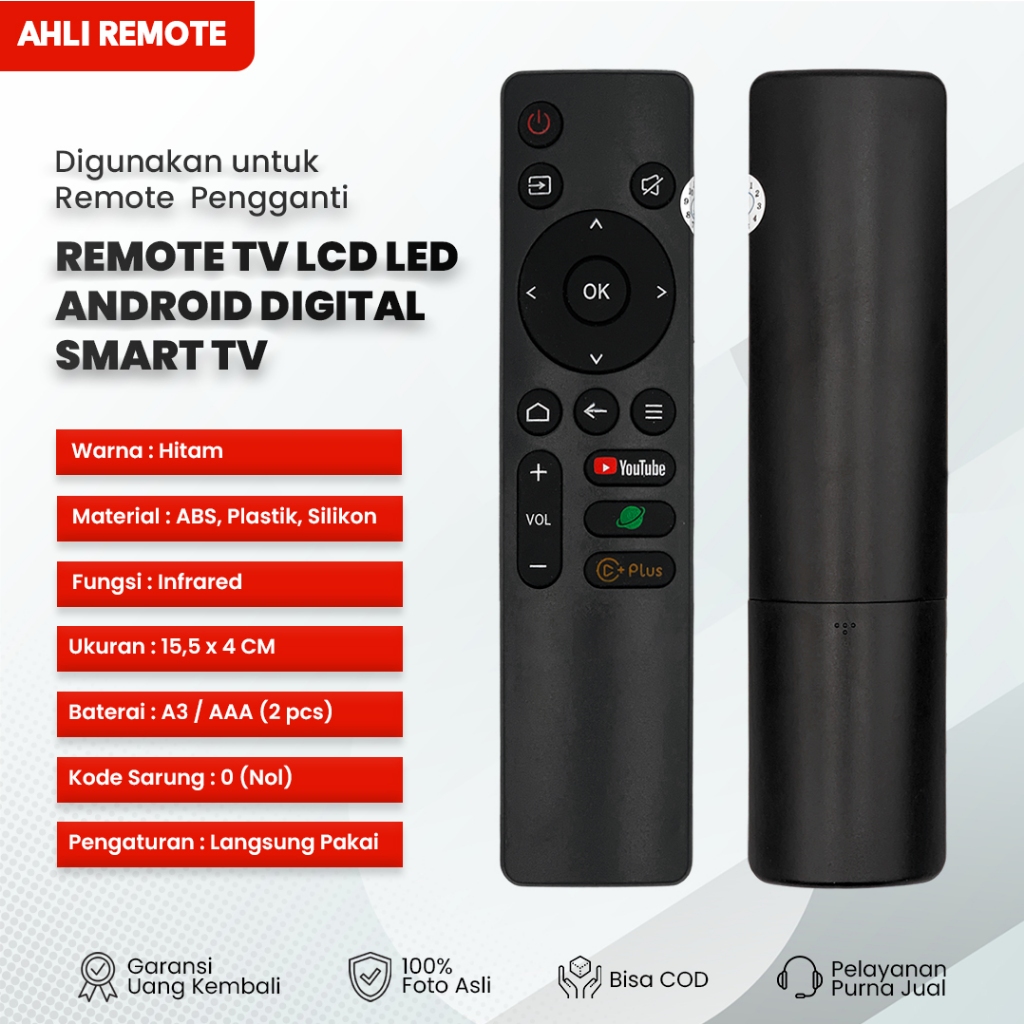 Remote TV Coocaa Android Smart TV 32S3U 40S3U / Remot Coocaa LCD LED Smart