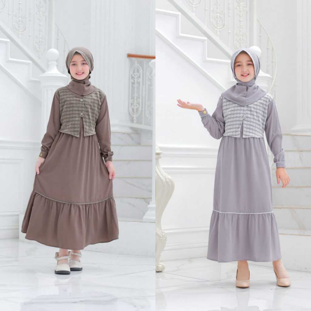 SARIMBIT 2024 LAYYIN FAMILY PEWTER GREY PEANUT ORIGINAL SAMARA SILMI FASHION GAMIS DRESS BAJU BUSANA