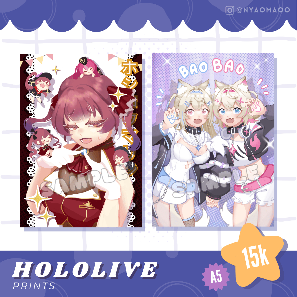 [ Hololive ] Various Hololive Print Houshou Marine & Fuwamoco