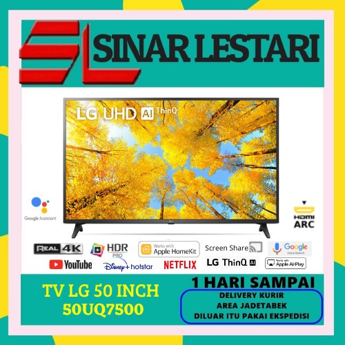 TV LG 50UQ7500 SMART TV 50 INCH UHD REAL 4K HDR THINQ AI // 50UR7500
