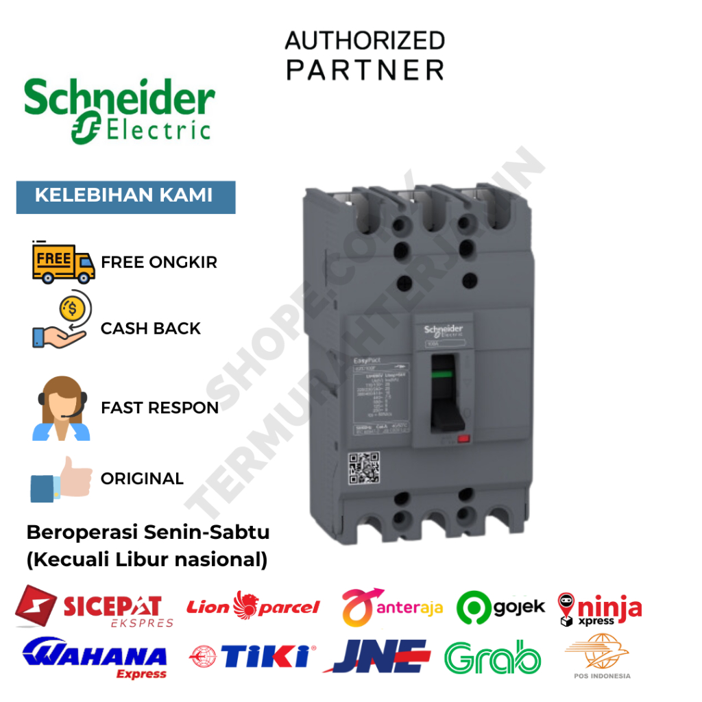 SCHNEIDER MCCB 10KA EZC100F 3P 60A EZC100F3060