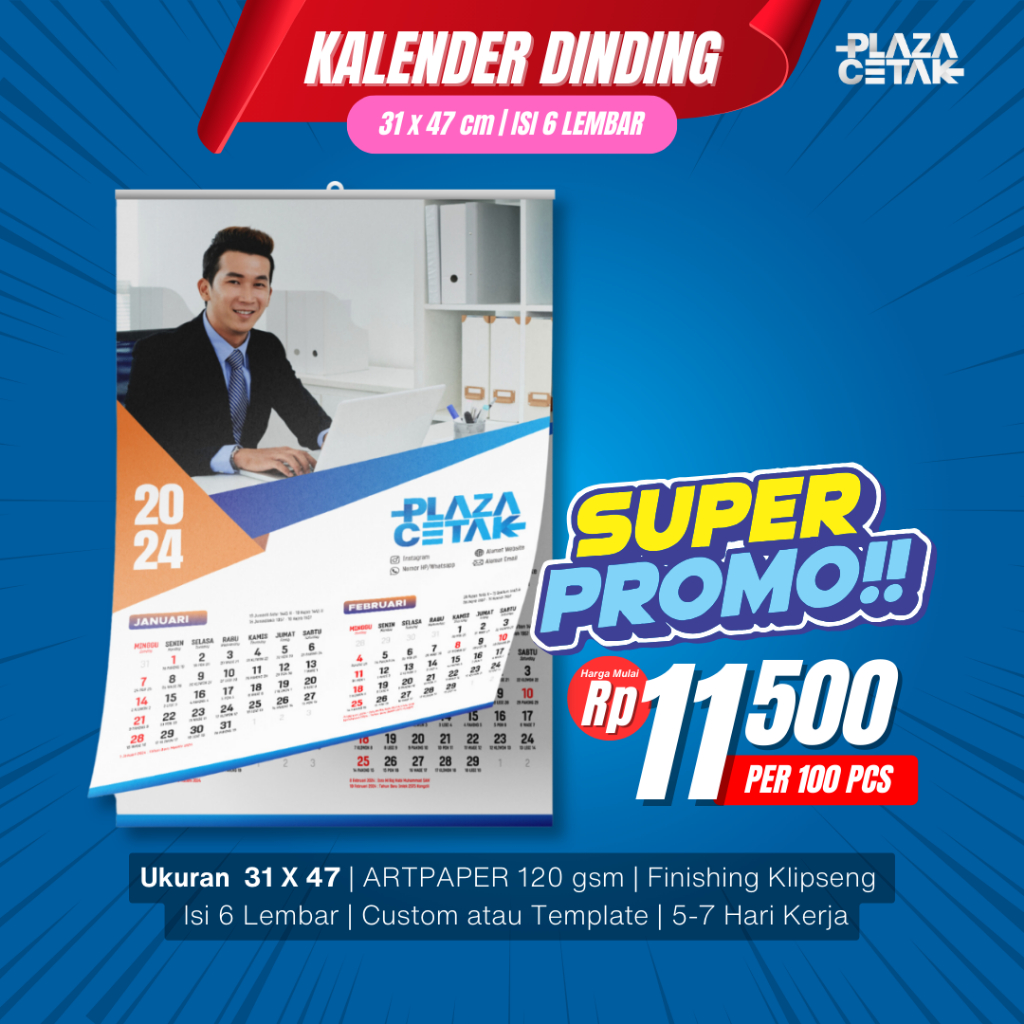 

Kalender Dinding Digital 31x47 cm (isi 6 halaman)