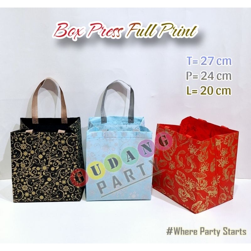 

Spunbond Box Press Full Print Kotak Segi Tas Souvenir Goodie Bag Bingkisan