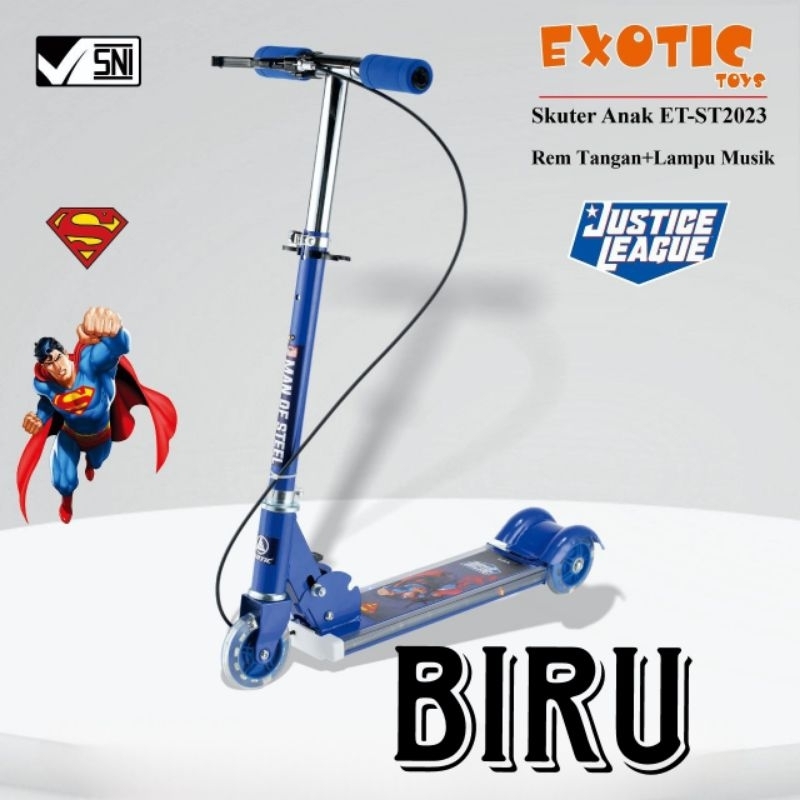Scooter Otoped Anak Exotic 2023 pakai Rem tangan + lampu & musik