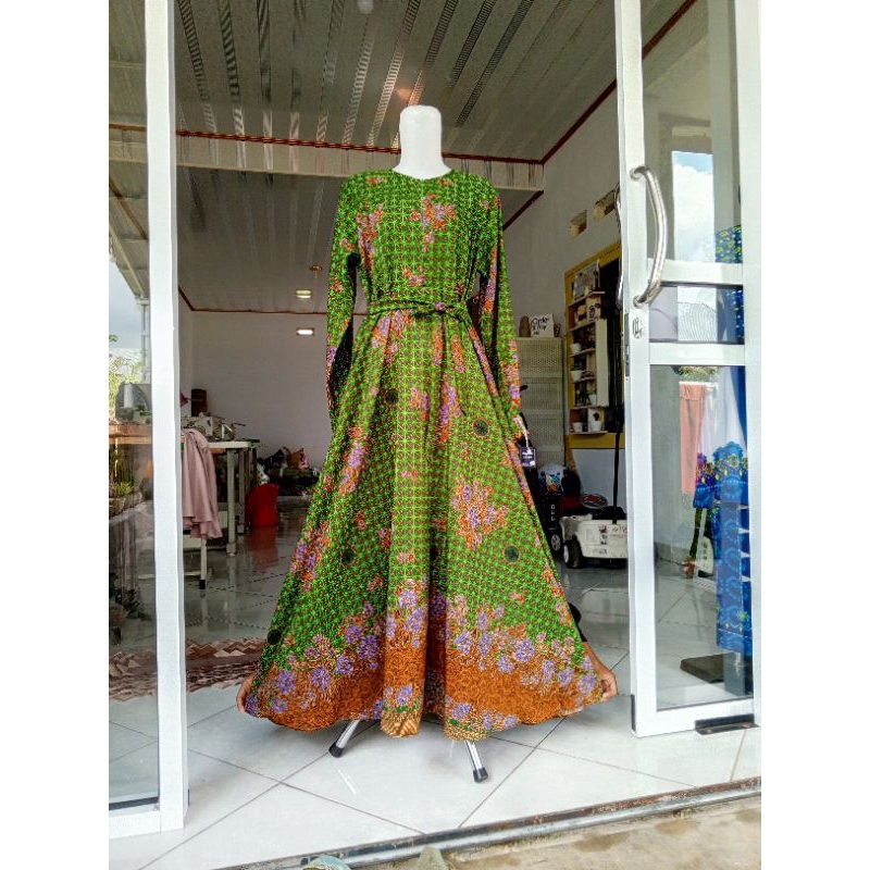 Gamis Muslimat NU Payung Sanwos Hijau Tua / Sufiana Collection / Gamis muslimat NU sanwos