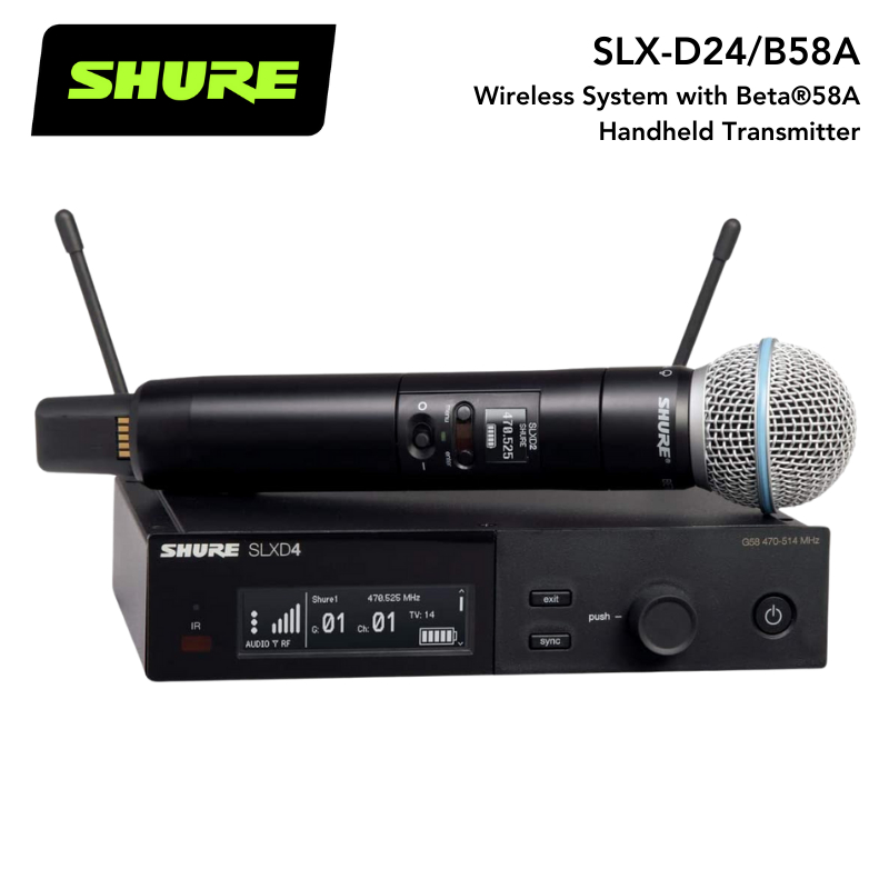 Shure SLXD24/B58A SLX-D24/Beta58A SLXD 24 Beta 58 Wireless Microphone