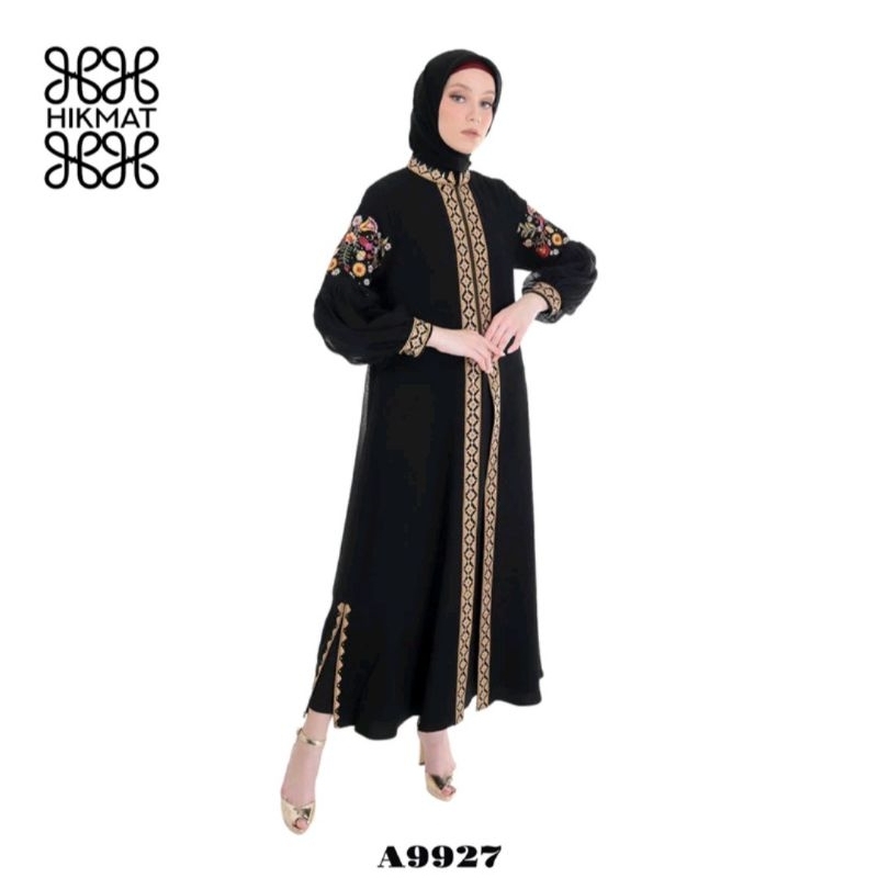 HIKMAT  FASHION ORIGINAL ABAYA HITAM A9927 TERBARU