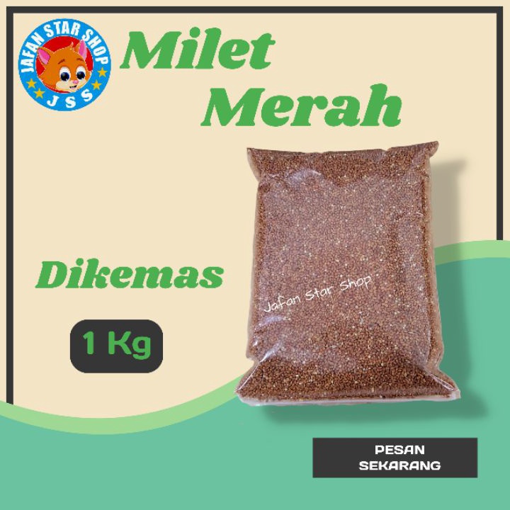 Sale Milet Merah Pakan Burung LB Kenari Nuri Parkit dikemas 1 Kg