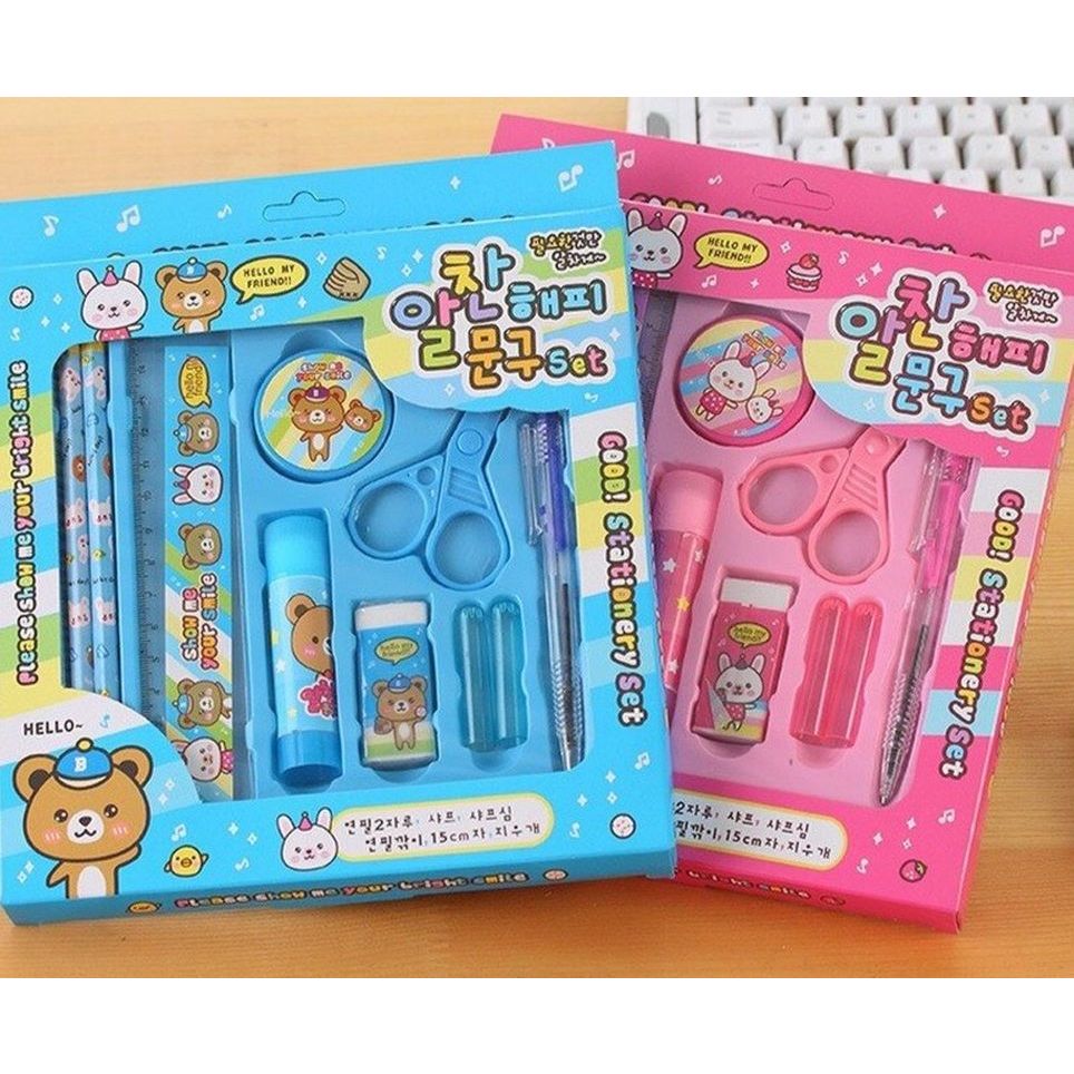 

Alat Tulis Set 8in1 Karakter Stationery Kids / Paket Alat Tulis Anak TK / Set School Supplies for Child Writing Gift Eraser Ruler