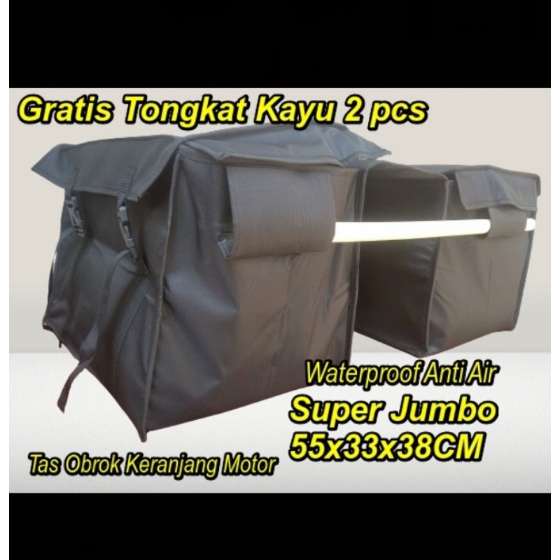 Tas Obrok Motor Tas Keranjang Motor Anti Air Ukuran Jumbo Box Motor Sadel Bag Tas Kurir Kranjang Mot