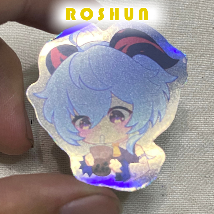 

Roshun Stiker Hologram Sticker Genshin Impact Ganyu
