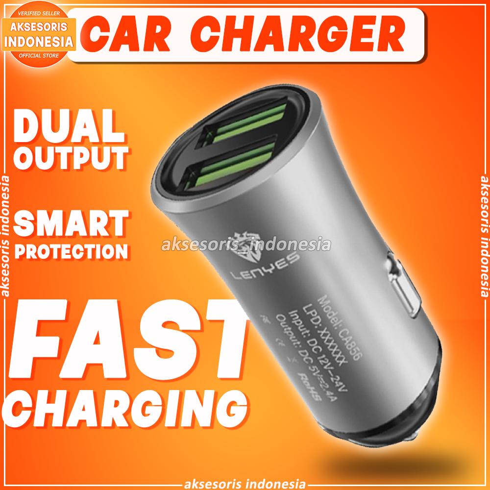 Charger Hp Mobil Fast Charging Adaptor Cas Colokan USB Casan Lighter Hp di Mobil