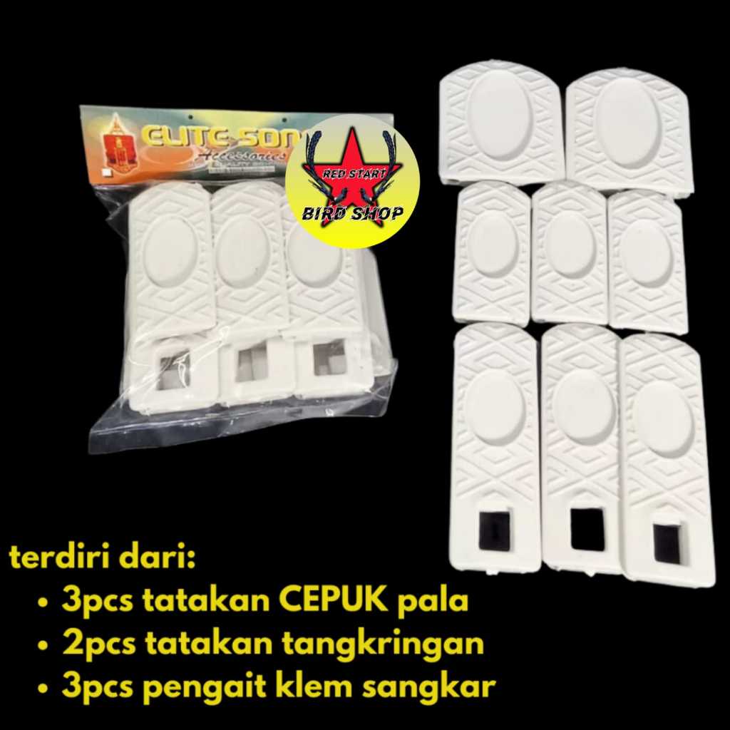 STOPER KANDANG MURAI ELITE SONG 1 SET WARNA PUTIH TULANG VARIASI SANGKAR AKSESORIS PENAHAN TANGKRING