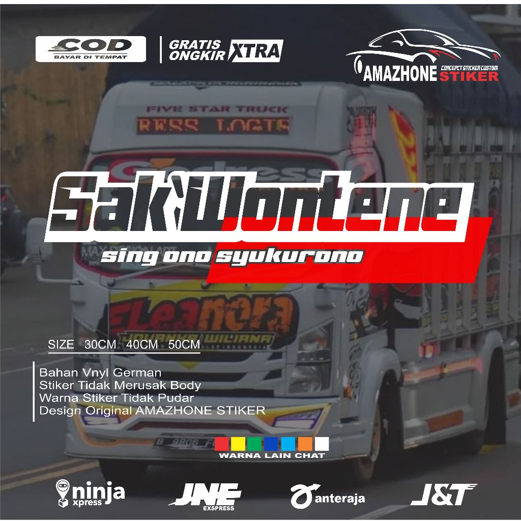 Stiker kaca mobil sak wontene sticker cutting variasi kaca truk pick up giga
