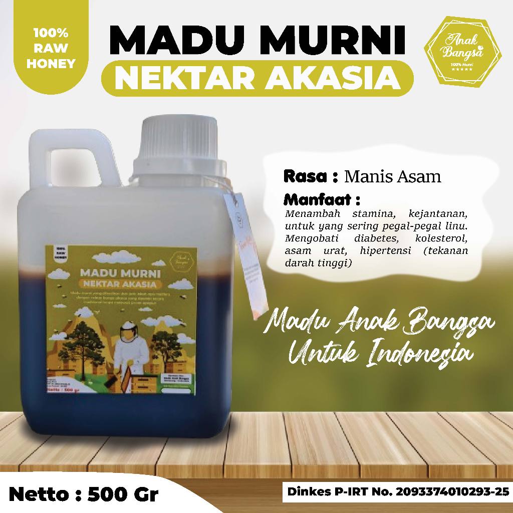 

Madu Asli Hutan Murni Nektar Akasia 500 gram - Madu Anak Bangsa Grade A 100% Alami Raw Honey